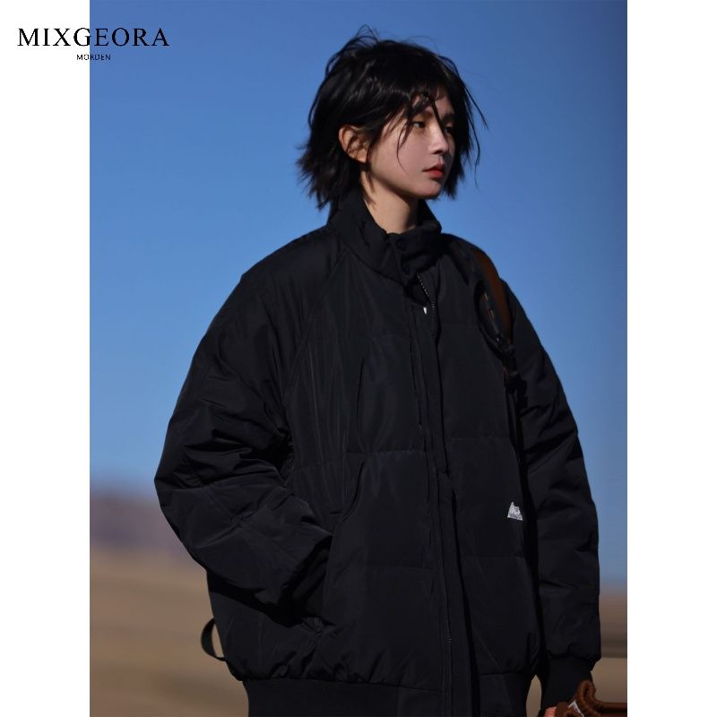 MIX GEORA冬季款情侶立領棉衣棉服復古寬鬆休閒百搭小眾男女棉襖