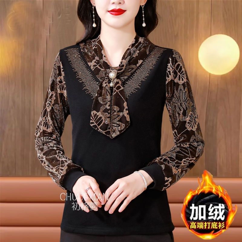 專櫃好貨假兩件羅紋棉針織打底衫女長袖上衣秋冬新款寬鬆加絨小衫