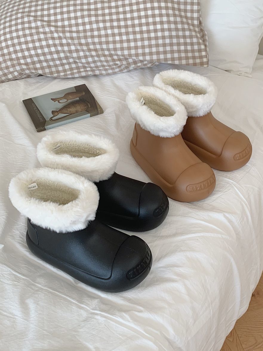 细细条 简约百搭保暖加绒时尚雪地靴女冬季户外休闲防滑防水棉鞋