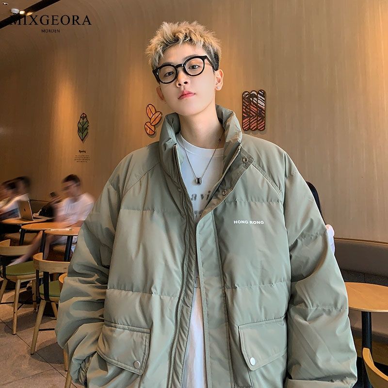 MIX GEORA cotton clothing for men and women in winter trendy brand design for teenage couples loose thick coat oversize
