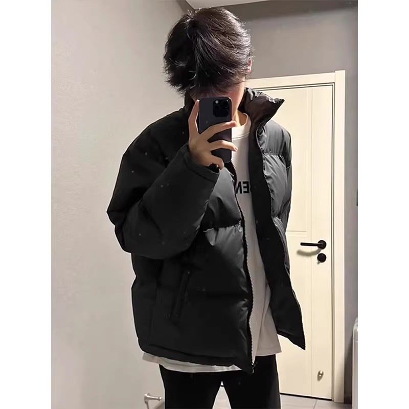 cleanfit純黑色晉江棉服男冬季美式立領棉衣外套高級感加厚麵包服