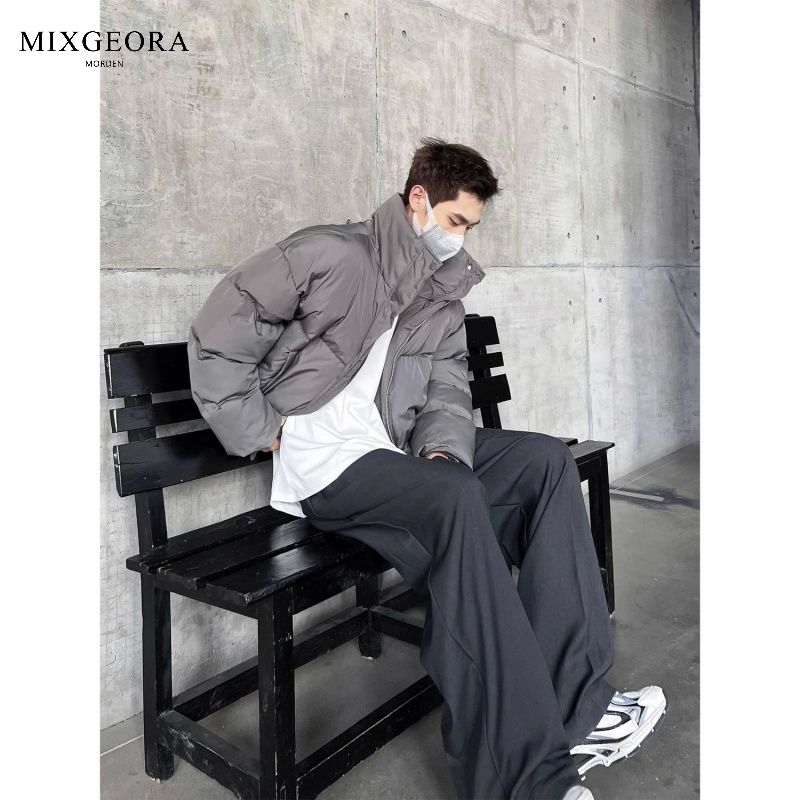 MIX GEORA短款立領棉服男女高級感冬季棉衣寬鬆休閒百搭潮流外套