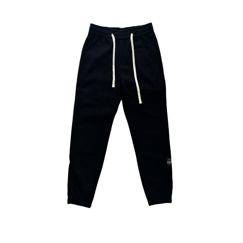 Autumn and winter thickened corduroy pants for men, plus fleece leggings, sports casual pants, solid color trendy brand handsome heavyweight sweatpants