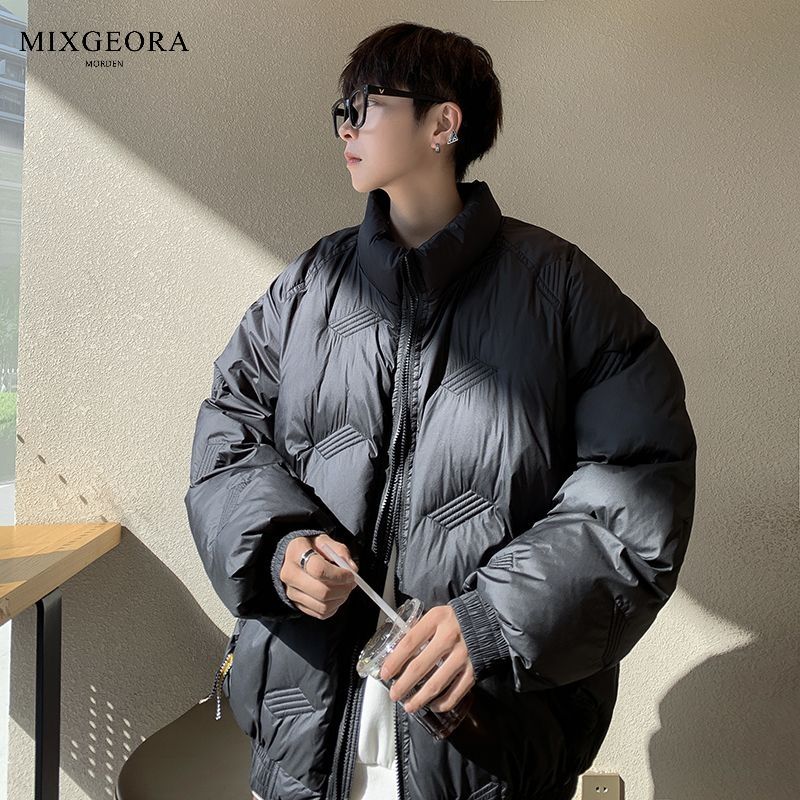 MIX GEORA Trendy Men's Winter Retro Pilot Cotton Jacket Thickened Men's and Women's Stand Collar Cotton Clothes Casual Cotton Jackets