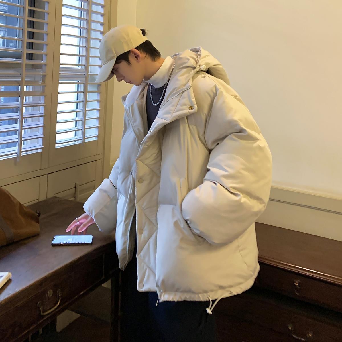 冬季棉衣男女美式復古寬鬆麵包服連帽加厚青少年ins潮牌大碼外套