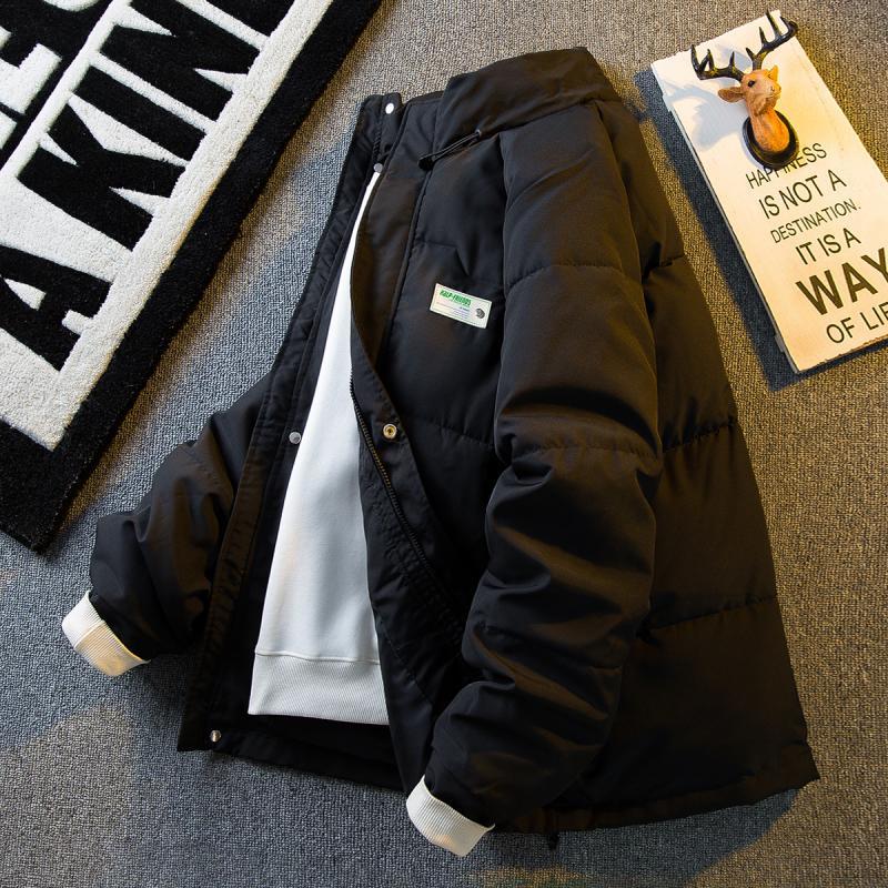 Men's trendy brand winter thickened stand-up collar workwear cotton coat men's trendy brand couple casual jacket loose warm cotton coat