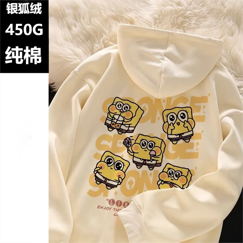 重磅450G銀狐絨純棉連帽衛衣女秋冬美式復古高街時尚休閒外套女潮