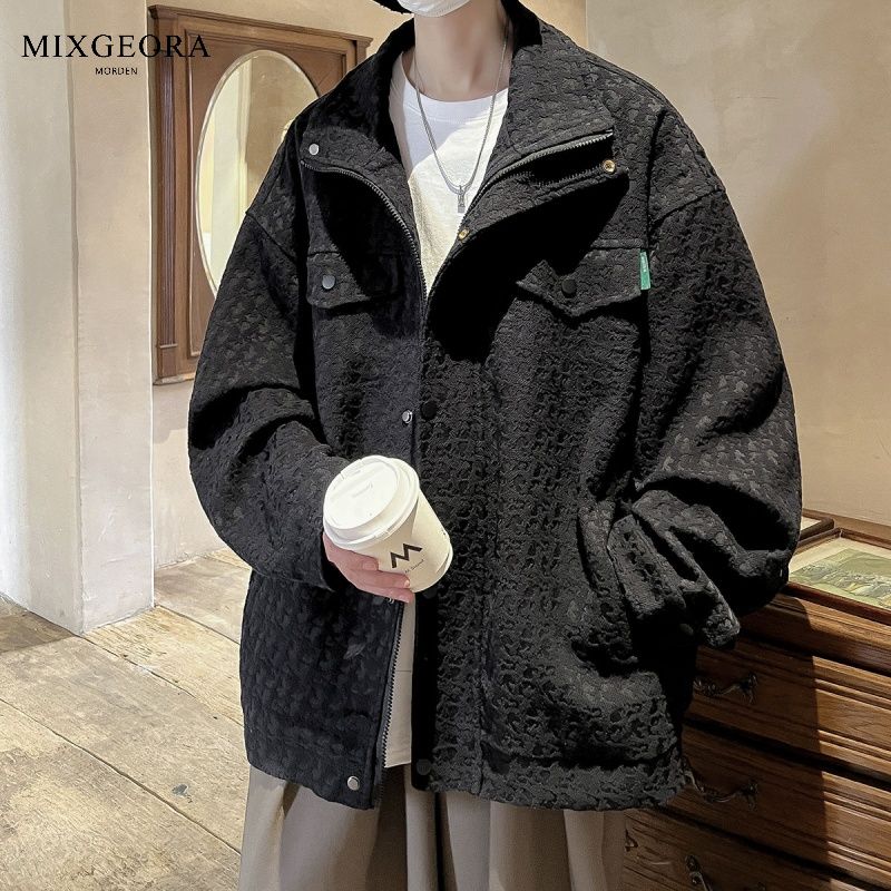 MIX GEORA small fragrance white denim jacket men's spring and autumn niche design handsome work jacket trendy brand