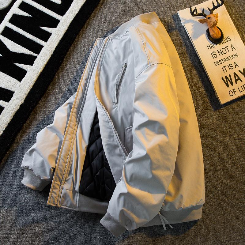 Men's fashion brand American bomber jacket cotton coat men's autumn and winter thickened cotton coat jacket men's quilted baseball jacket