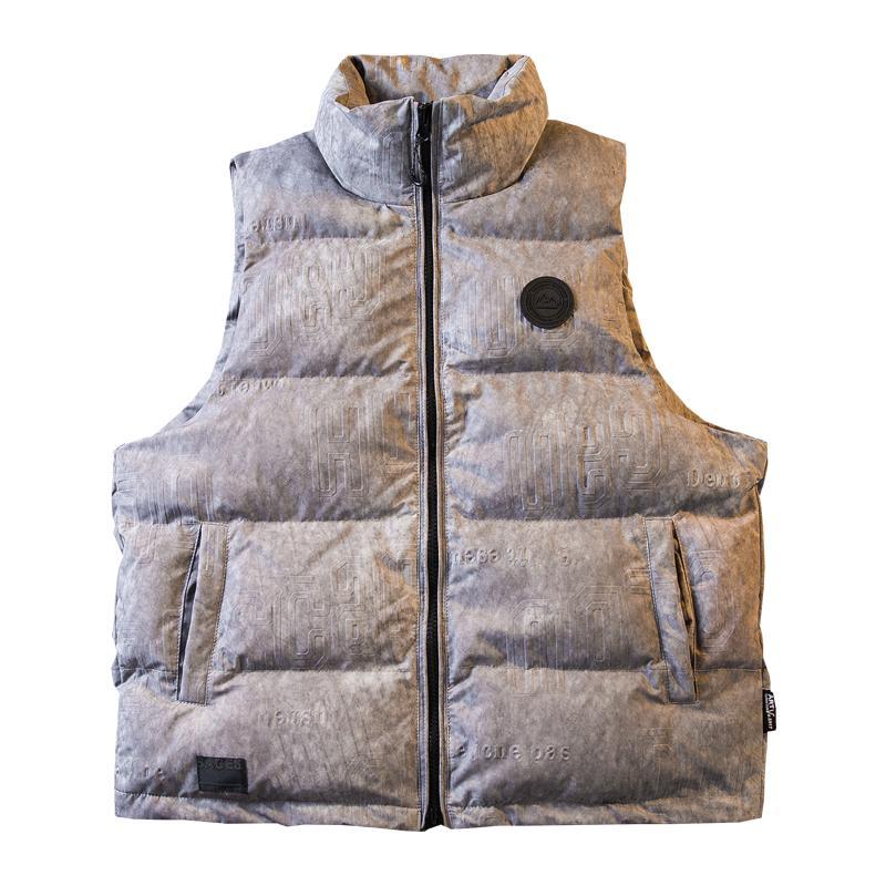 Men's fashion brand high-end gradient tie-dye workwear cotton vest men's autumn and winter warm vest sleeveless vest jacket