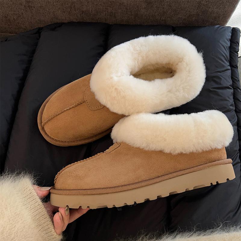 雪地靴女冬季年新款皮毛一体加厚保暖厚底低帮短棉鞋