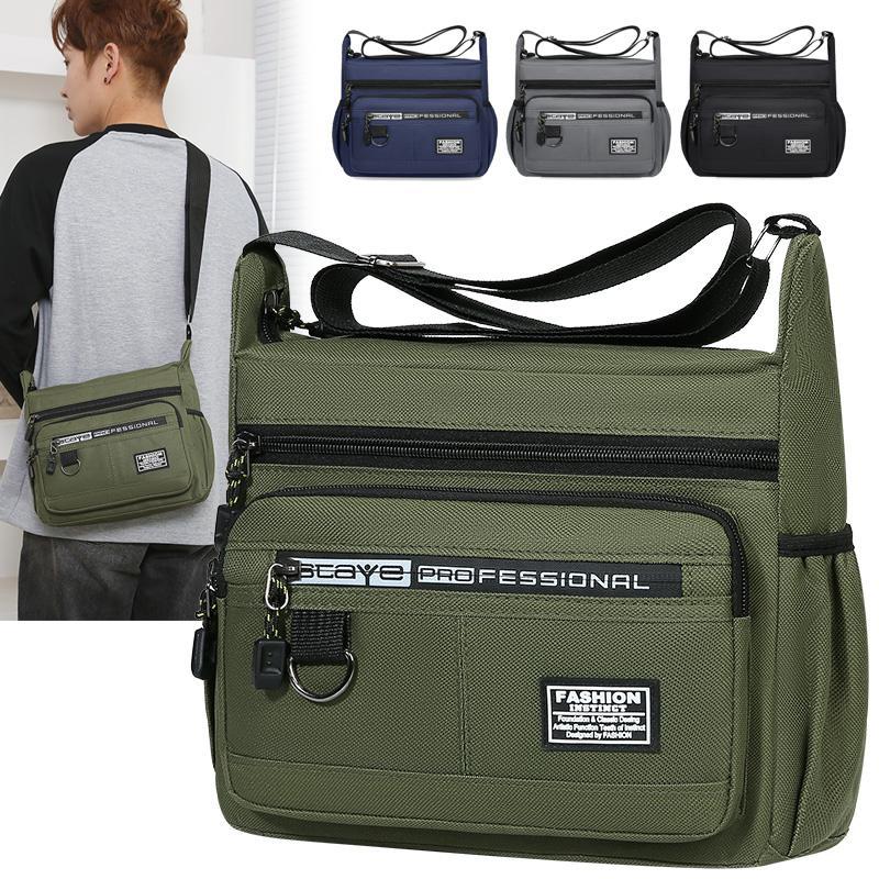 Shoulder bag men's Korean version Oxford cloth waterproof large-capacity cross-body backpack canvas men's bag outdoor casual shoulder cross-body