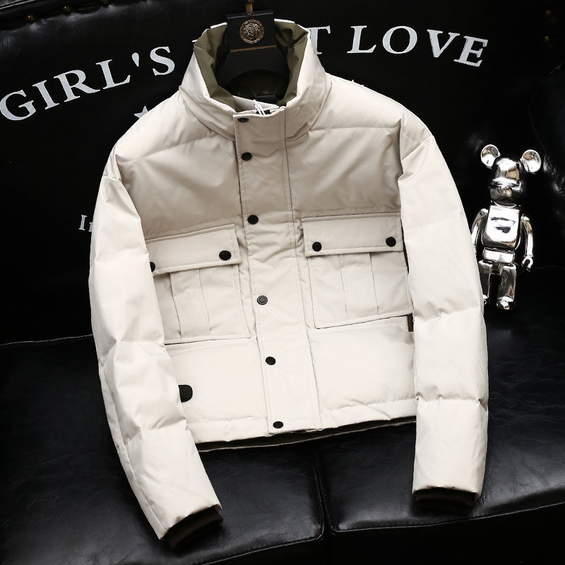 Korean version of the trendy light nude feel and high fluffy texture men's winter clothing new product stand collar simple versatile warm jacket cotton jacket