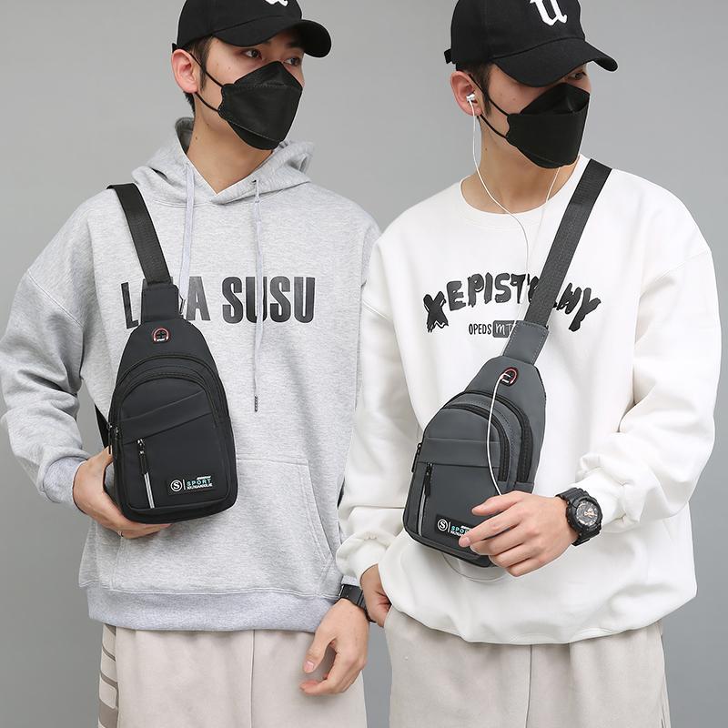 Chest crossbody bag, shoulder bag, casual student small shoulder bag, mobile phone bag, men's bag, trendy new chest bag, men's bag