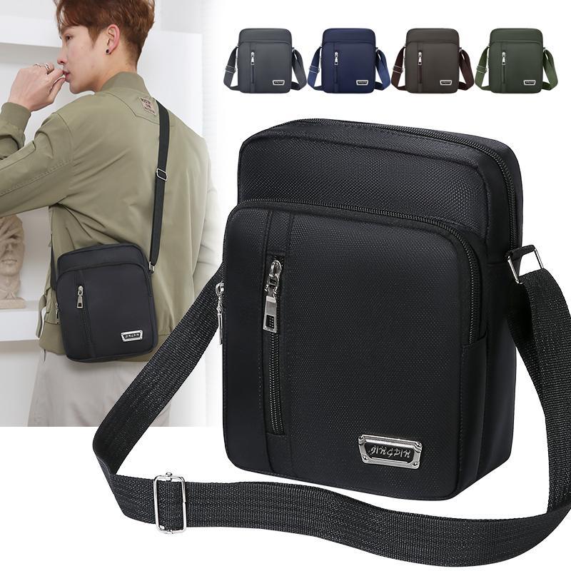 New men's shoulder bag, crossbody bag, mobile phone, casual, fashionable and trendy canvas bag, travel backpack, large capacity men's bag