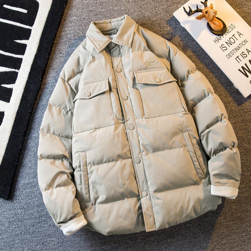 Men's fashion brand American fashion brand light shirt-style cotton jacket men's autumn and winter cotton work jacket men's winter