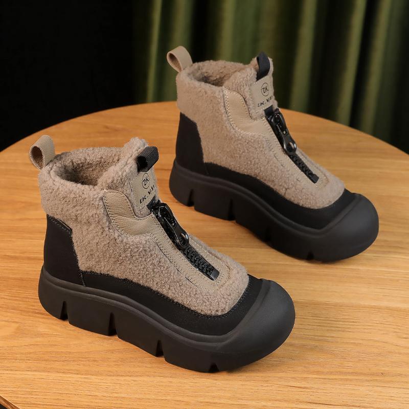 雪地靴女加绒加厚保暖短靴4.5cm平底2023冬季新款靴子