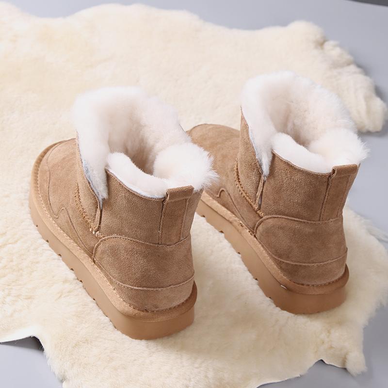 Snow boots for women  winter new style fur integrated plus velvet short boots non-slip warm cotton shoes