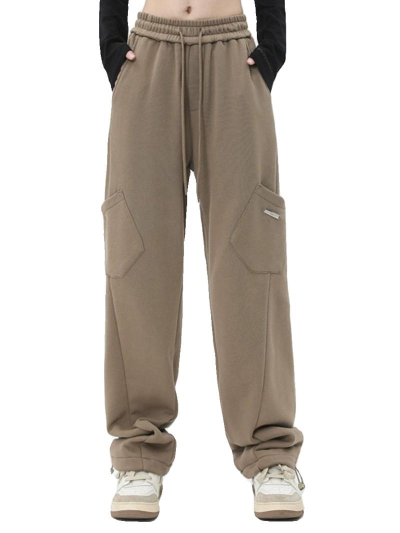2028PD khaki heavyweight sweatpants spring and autumn new casual American retro multi-pocket oversize wide-leg pants