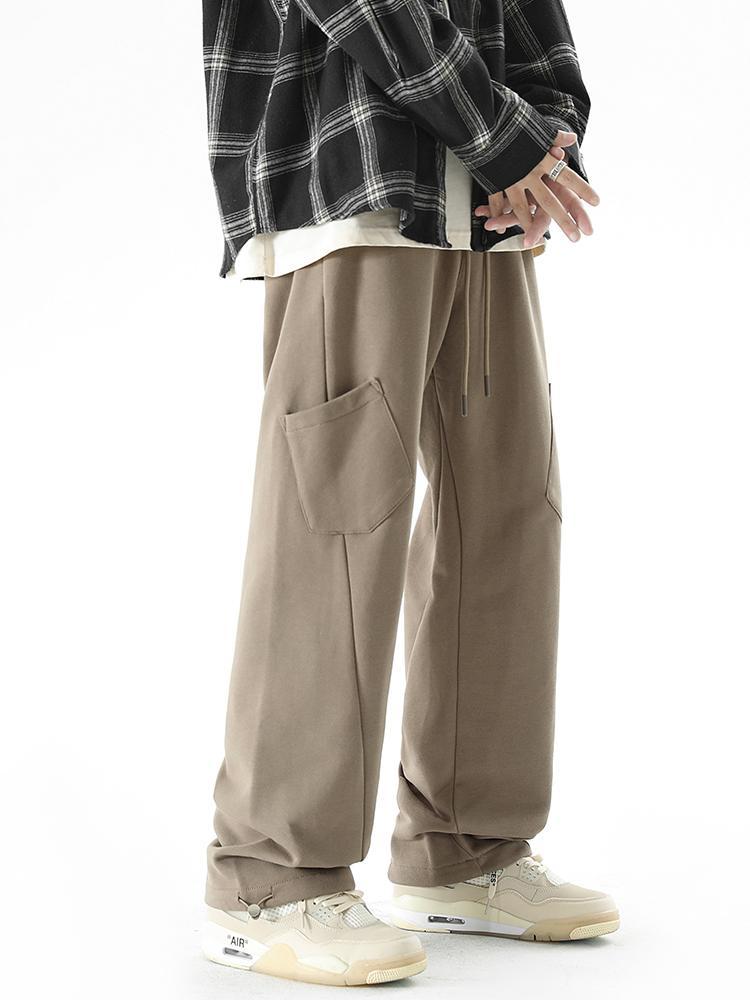 Trendy brand sweatpants men's straight-leg loose autumn American retro slim and drapey multi-pocket versatile sports casual trousers