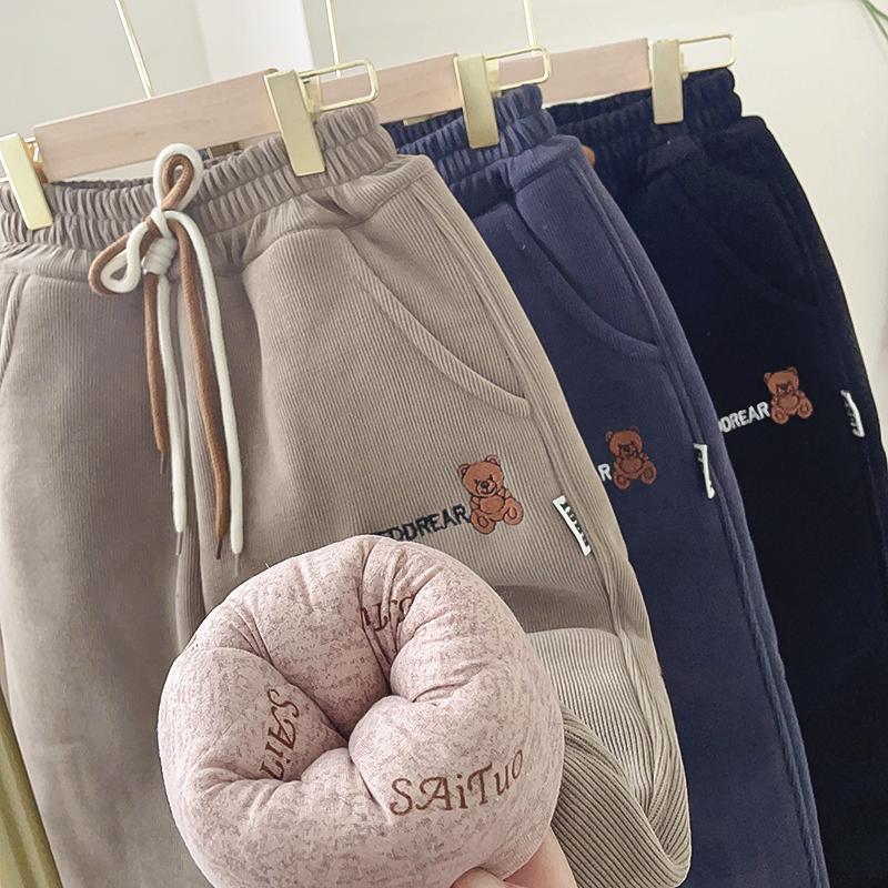 [Three layers thickening] One pair of winter pants for boys and girls, plus velvet and thickening for boys.