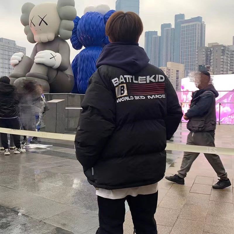 美式街頭立領棉服情侶冬季加厚國潮外套麵包服男女新款寬鬆棉衣