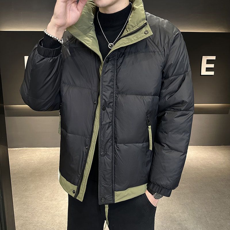 Cotton jacket men's stand collar 2023 winter new trendy brand light and warm Korean style men's thickened jacket men's winter clothing