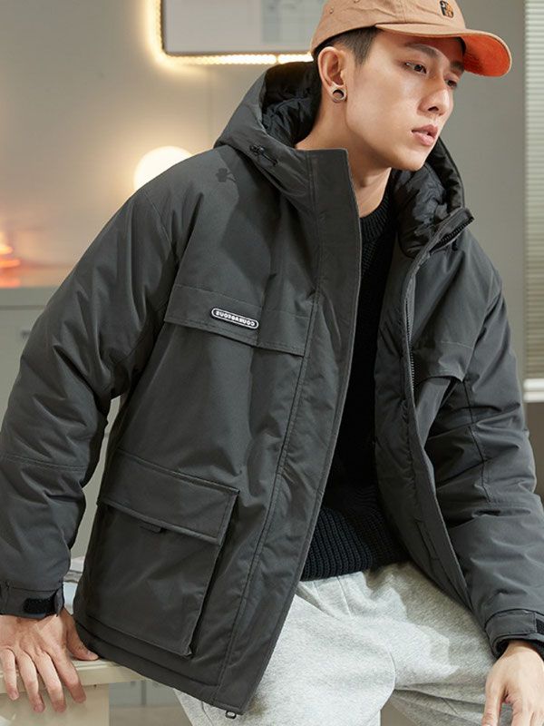 2023 Winter New Cotton Clothes Men's Short Hooded Workwear Cotton Clothes Students Thickened Tops Cotton Jackets