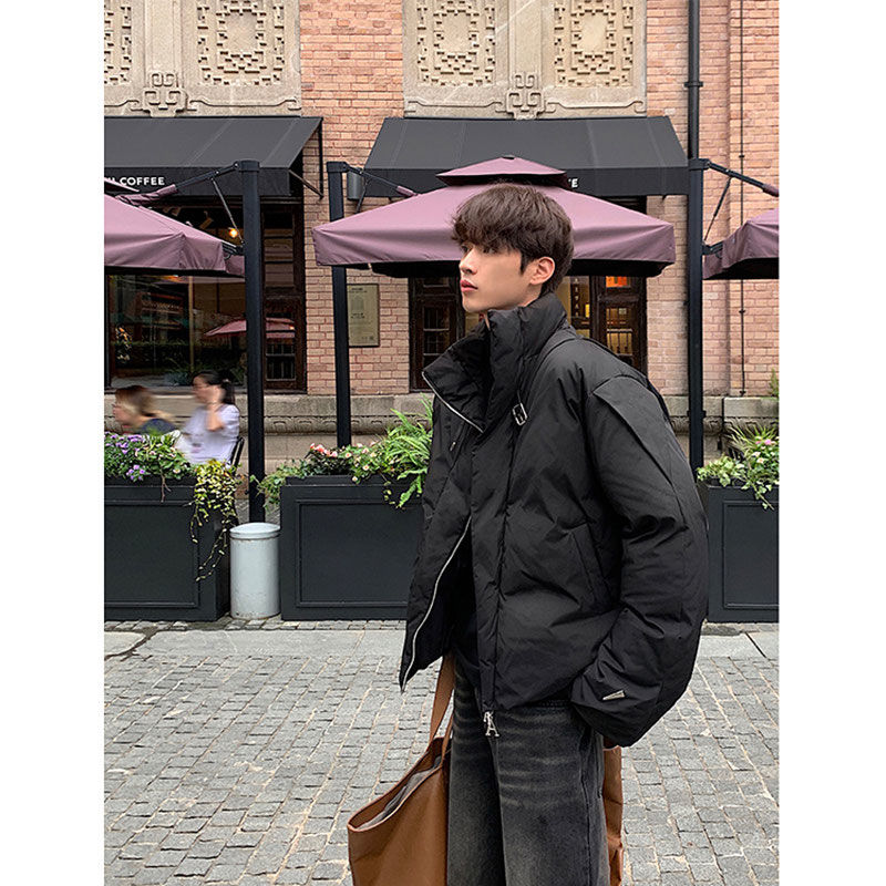 Short youth versatile cotton coat men's winter Korean style cotton jacket high-end thickened stand-up collar bread coat