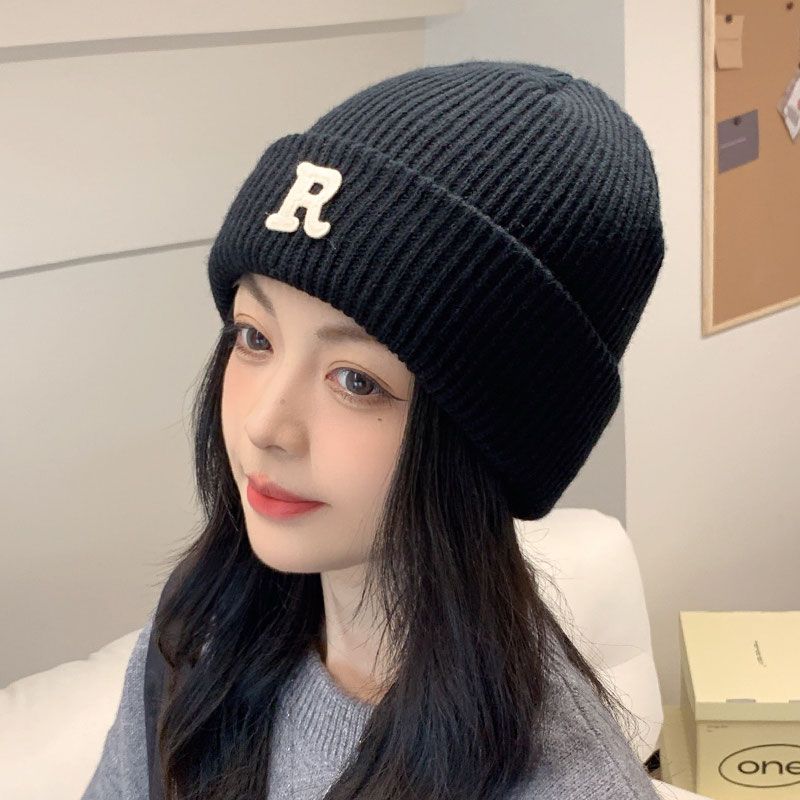 双层帽子女冬季韩版时尚保暖针织毛线帽大头围显脸小防寒护耳潮牌