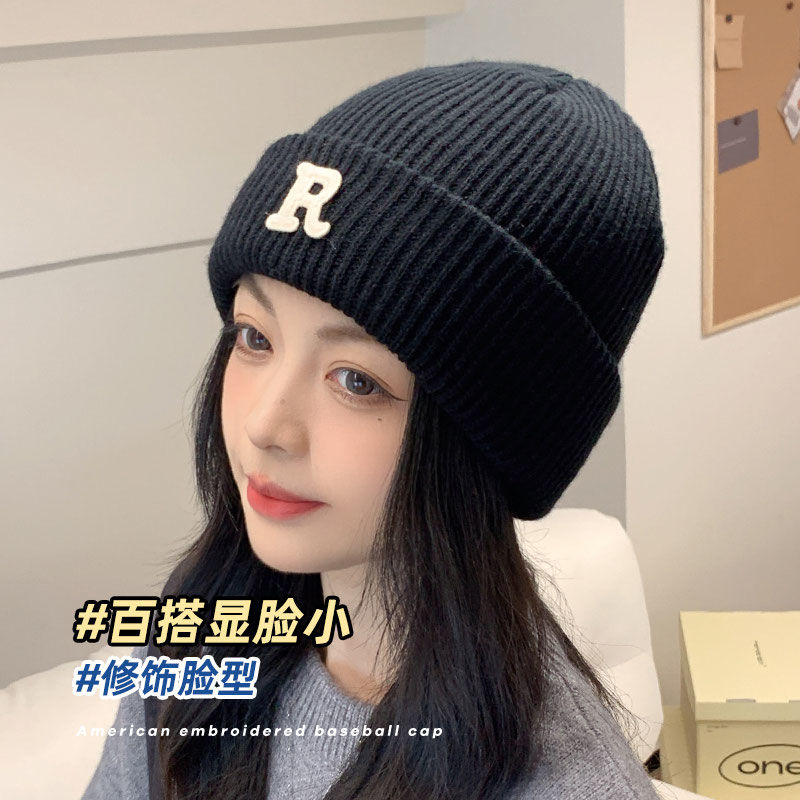 双层帽子女冬季韩版时尚保暖针织毛线帽大头围显脸小防寒护耳潮牌