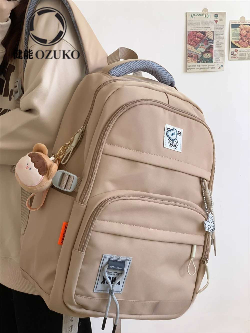 ins retro casual large-capacity schoolbag for women middle and high school student backpack travel computer backpack trend