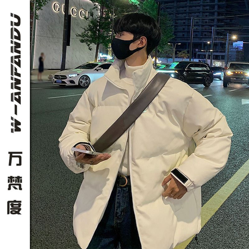 萬梵度立領皮棉服男冬季加厚痞帥寬鬆棉衣外套麵包服休閒潮牌棉襖