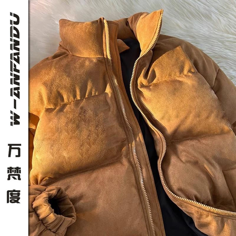 萬梵度韓版麂皮絨棉服情侶裝外套男女冬季加厚保暖立領麵包服棉衣