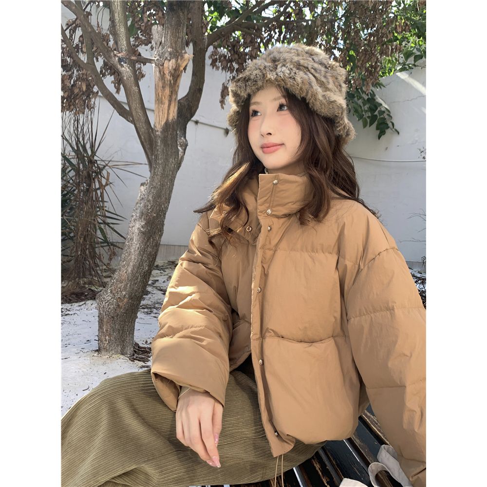 Short thickened bread coat and cotton coat for women winter Korean version  new style Maillard loose and warm small cotton-padded jacket