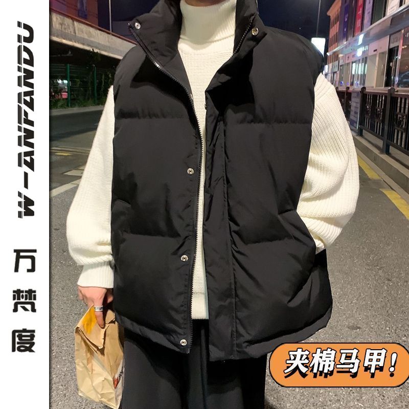 萬梵度冬季棉服加厚棉馬甲男生韓版潮流大碼寬鬆時尚情侶外套潮男