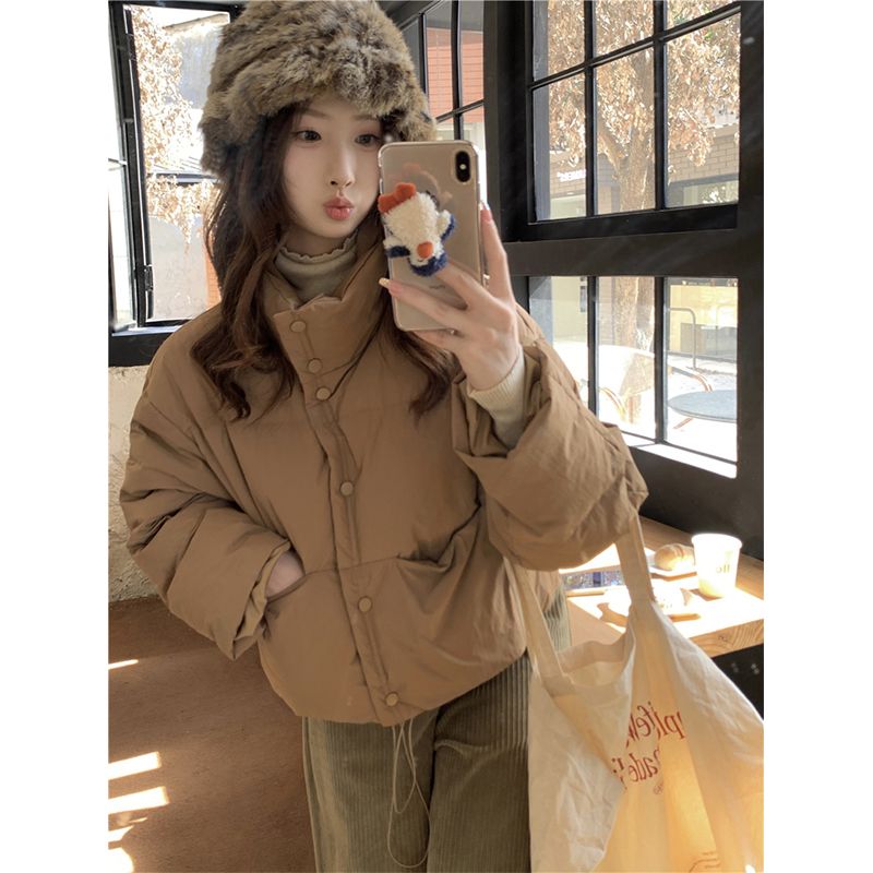 Short thickened bread coat and cotton coat for women winter Korean version  new style Maillard loose and warm small cotton-padded jacket