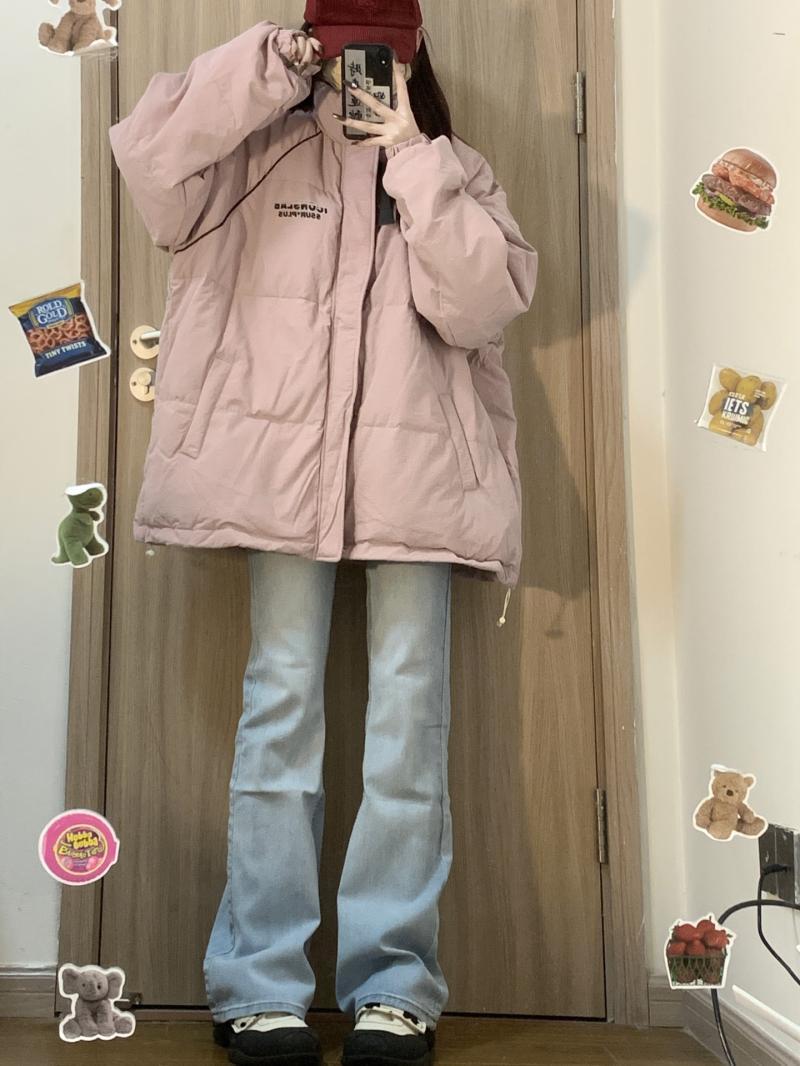 韩版hiphop立领棉衣棉服女秋冬宽松慵懒风oversize百搭加厚面包服