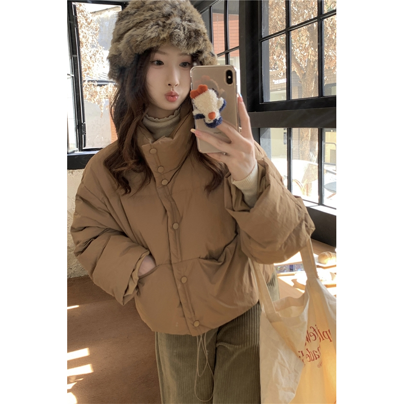 Short thickened bread coat and cotton coat for women winter Korean version  new style Maillard loose and warm small cotton-padded jacket