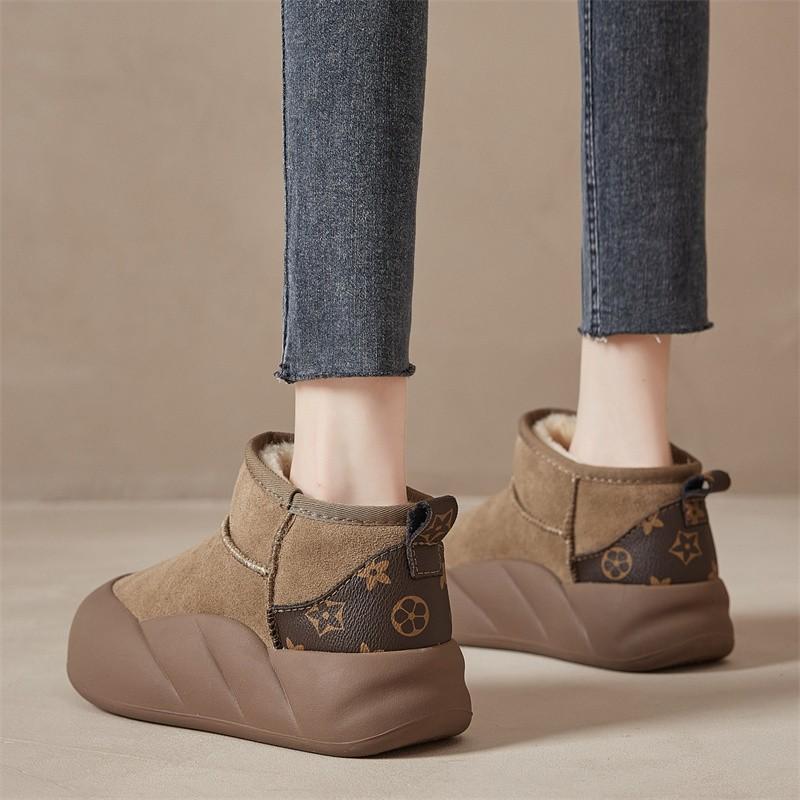 Popular snow boots for women 2023 winter new short boots thick sole plus velvet thickened warm anti-slip cotton shoes