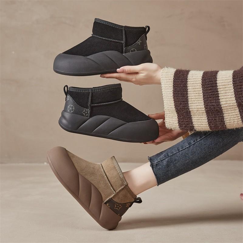 爆款雪地靴女年冬季新款短靴子厚底加绒加厚保暖防滑棉鞋
