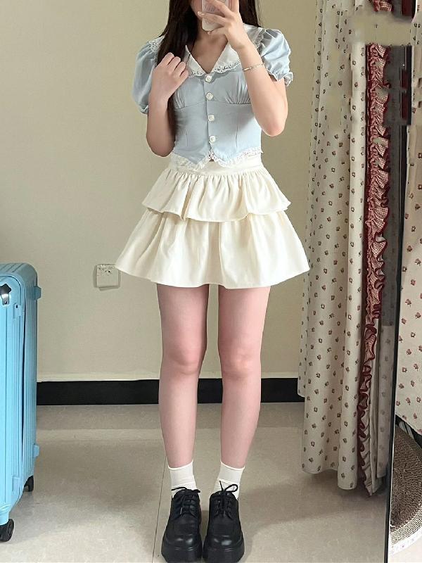 毛呢蓬蓬半身裙女大碼胖mm秋冬季高腰復古小個子蛋糕短裙a字裙子