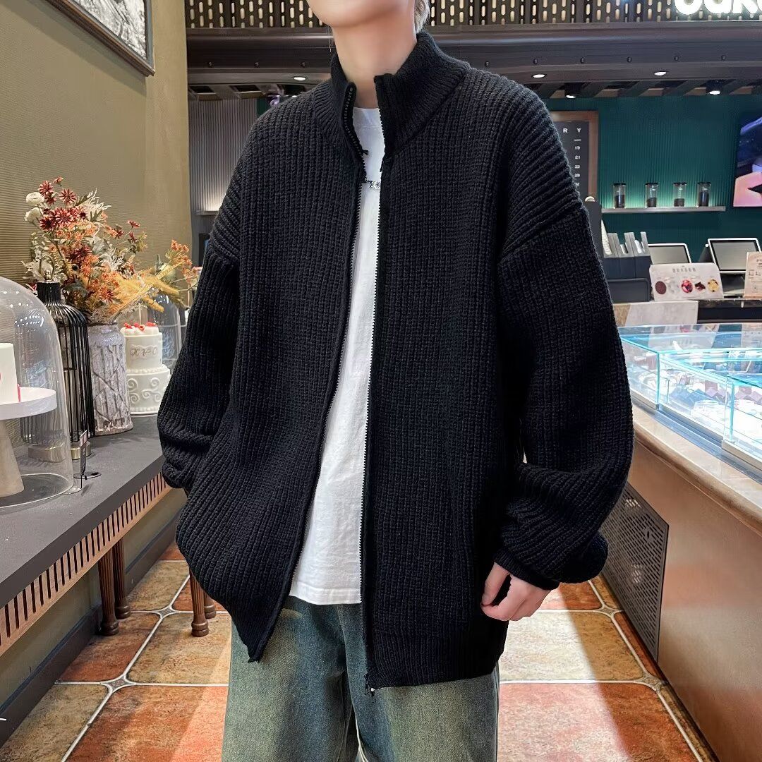 開衫外套毛衣男女潮牌純色百搭秋冬加厚軟糯慵懶風寬鬆ins針織衫