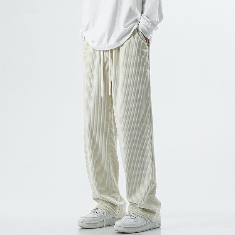 Spring corduroy trousers for men, winter chenille trousers, loose casual straight-leg men's trousers 1/2 large size floor mopping trousers