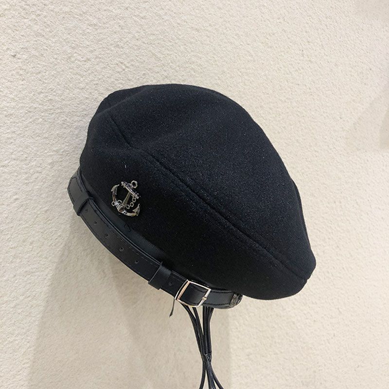 Ullberet for barn å holde varmen på høstvinteren, fasjonabel allsidig malerhatt, koreansk versjon som viser ansiktet,_voghion.com