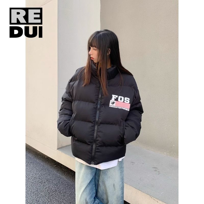 2023國潮新款美式復古棉服男女冬季加厚情侶款外套高街棉衣麵包服