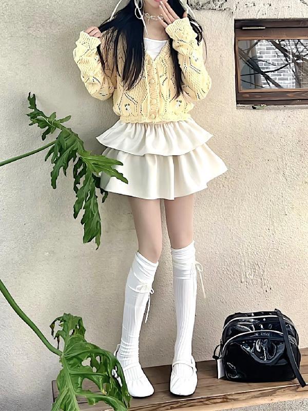 大碼胖mm蛋糕毛呢半身裙女秋冬短裙高腰顯瘦A字蓬蓬裙防走光裙子