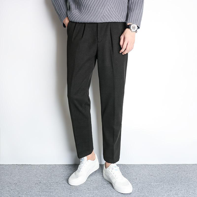 New autumn and winter woolen pants for men, loose straight trousers, casual trousers for men, Korean version, trendy, versatile, thick men's trousers