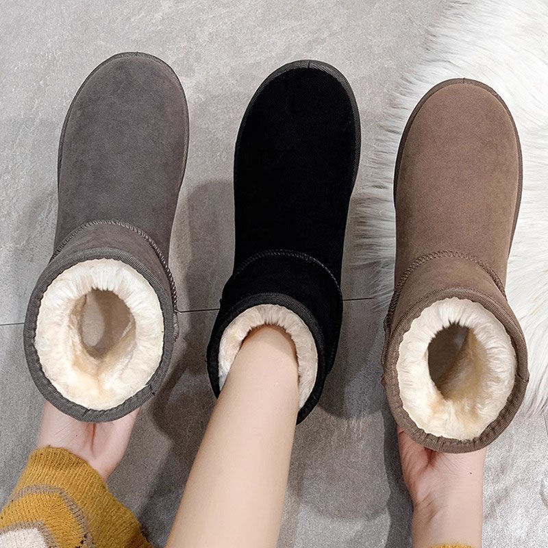 雪地靴女短筒2023新款冬季雪地棉鞋加绒加厚面包鞋防滑保暖女靴子