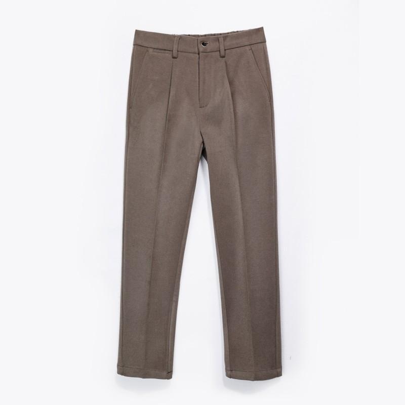 Autumn and winter woolen trousers for men, straight, loose, elastic, business, Korean style, trendy casual trousers, men's trousers